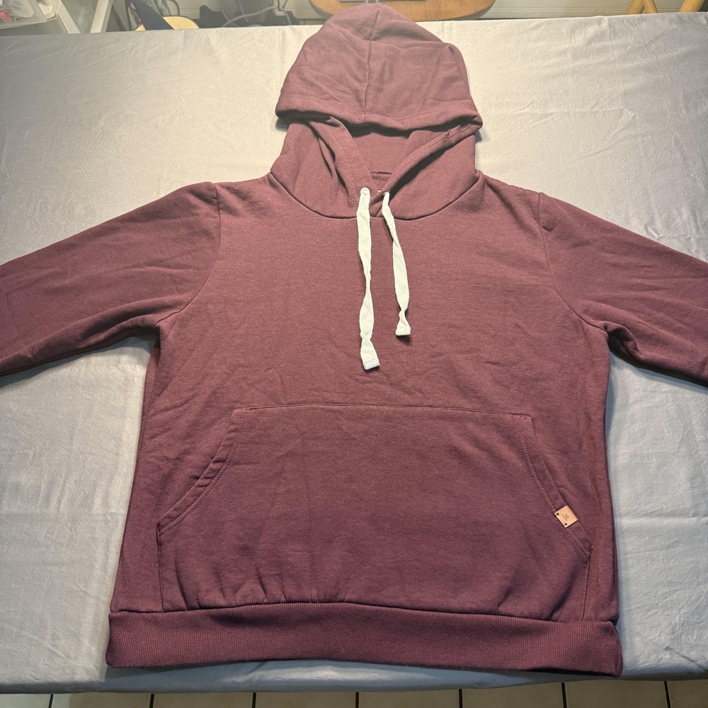 Doublju‎ Hoodie Mens XL Maroon Pullover Kangaroo Pocket Drawstring Sweatshirt